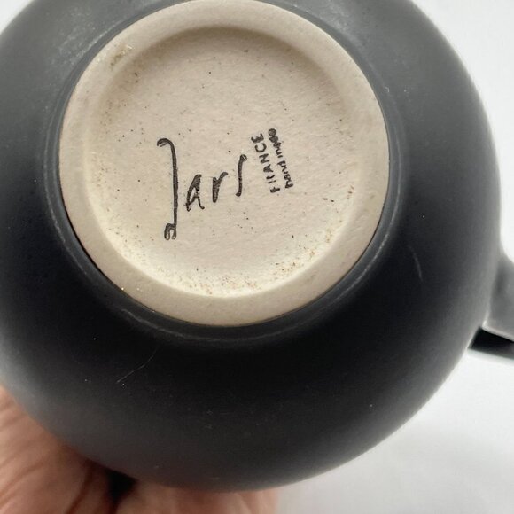 Jars-France Samoa Vert 4.5" Creamer Black Matte Mottled Green Interior 14oz - Picture 5 of 5